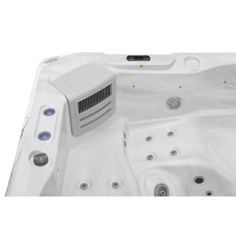 5-Person White Acrylic Lounger Spa with 41 Jets