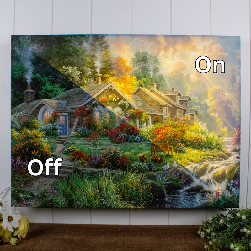 Art mural entièrement éclairé 18 x 24 DEL Home Sweet Home