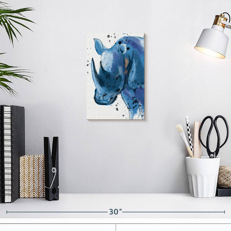 Rhinocéros bleu ronce, H 12 po x l 8 po