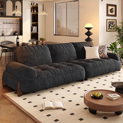 Black Chenille Modular Sofa