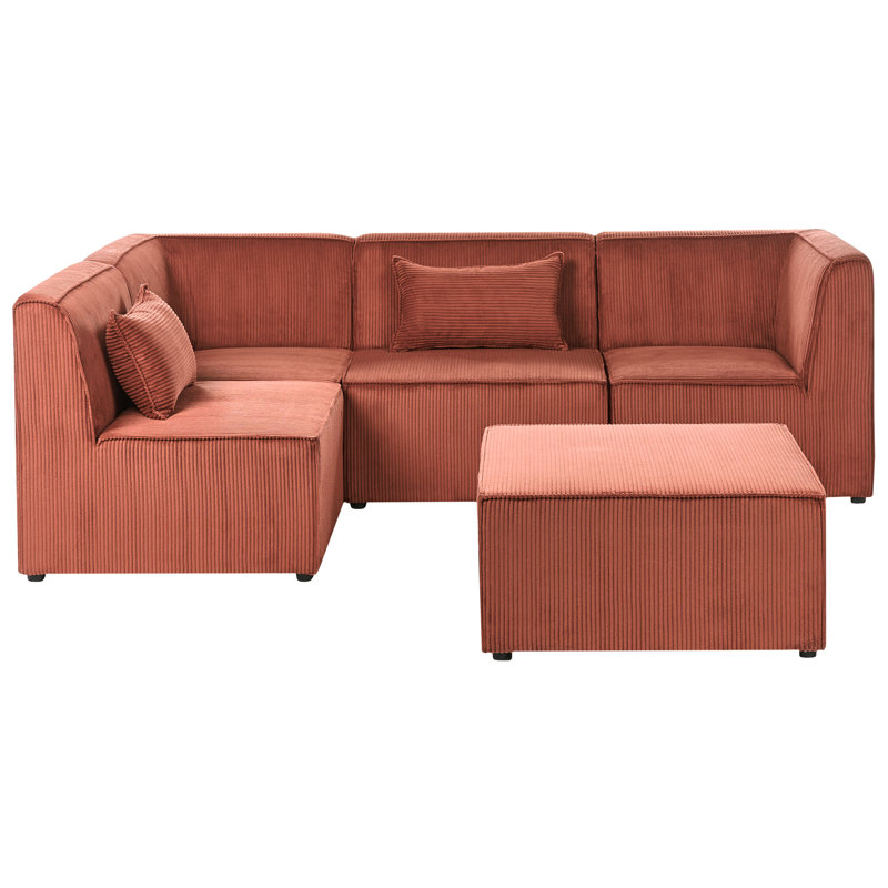 Chanita 4 Seater Corduroy Corner Sectional, Left Hand Facing