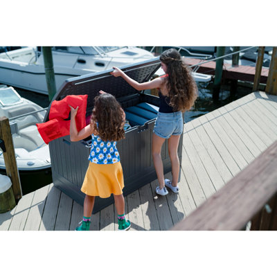 Suncast 200 Gallon Water Resistant Deck Box in Stoney