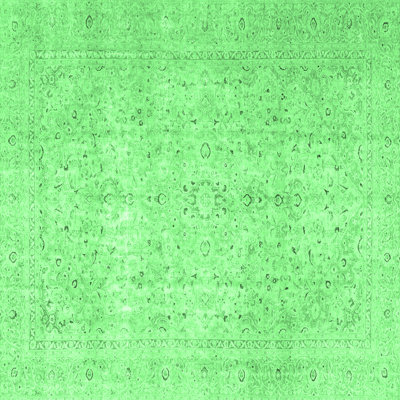 Tapis oriental en laine / polyester tissé à la machine en vert / gris Oliveros