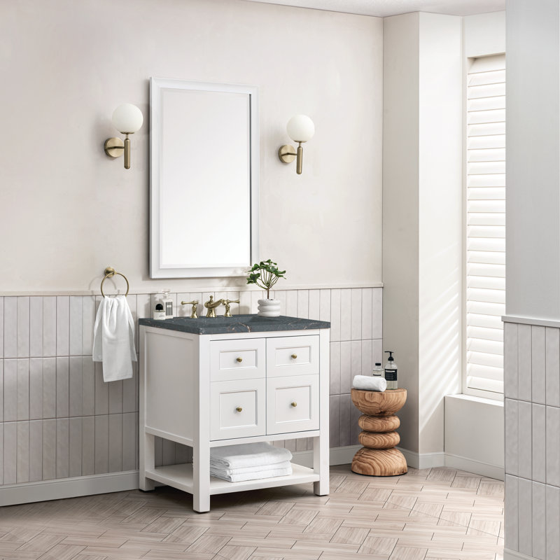 Breckenridge 30'' W Single Vanity, Bright White, Parisien Bleu, 8" Widespread
