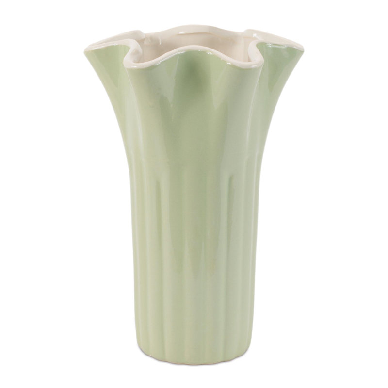 Vase cannelé festonné 9 "