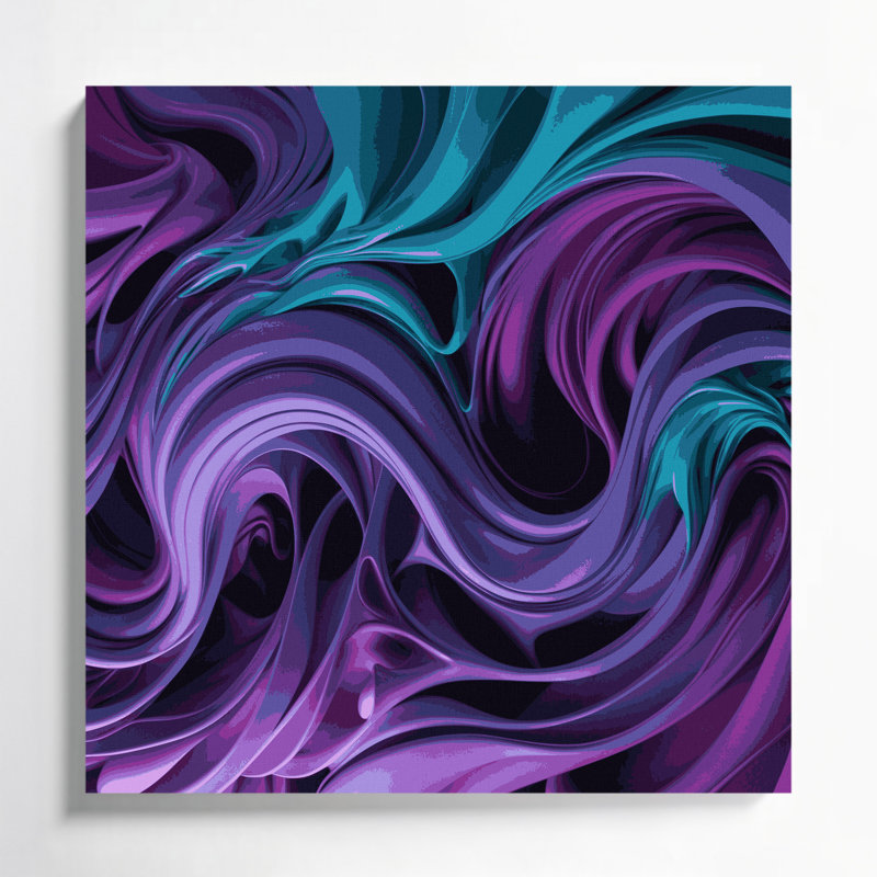 Art mural sur toile Biomorphic Abstraction 98, H 8 po x l 8 po