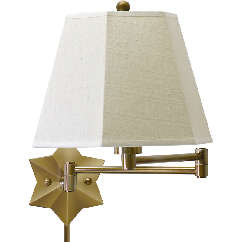 Maleah Plug-in Swing Arm Sconce, Antique Brass