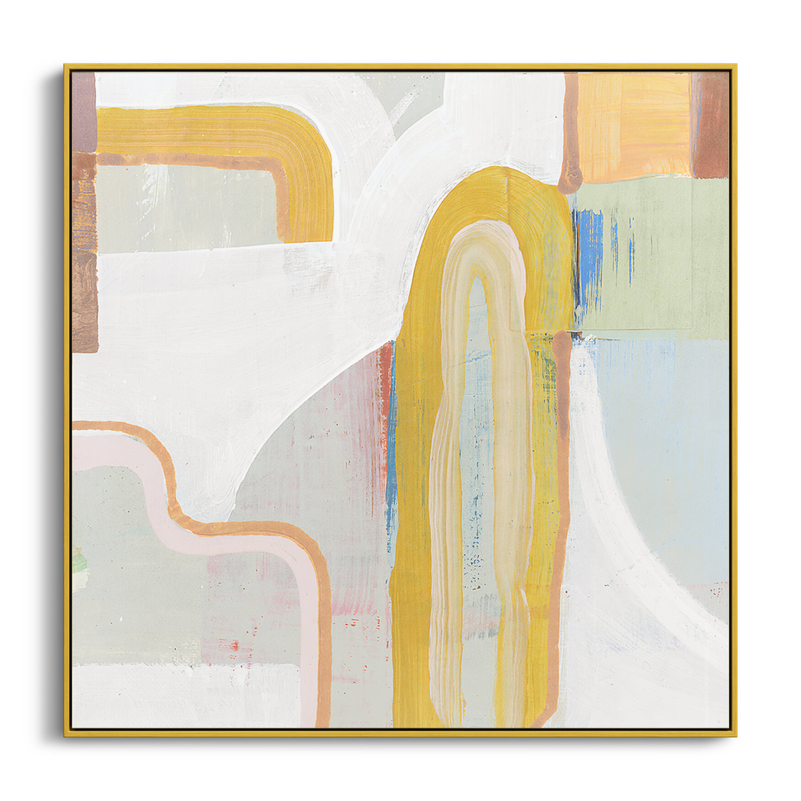 Copeland "Together Again II" Painting by Cartissi, 46.5" H x 46.5" W x 2" D, Gold