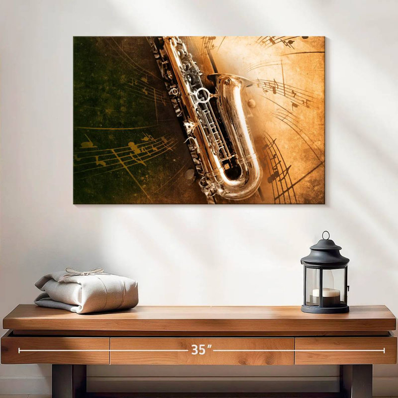 Abarca saxophone rétro, H 8 po x l 12 po
