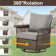 Deb 6-Pieces Outdoor Wicker Patio Conversation Set with Fire Pit Table and Ottomans