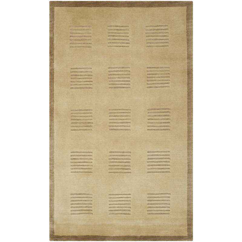 Tibetan Hand Knotted Wool Pile Geometric Rug, Runner 2'6" x 10'