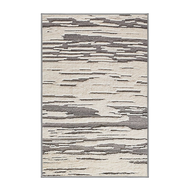 Tapis ivoire / gris foncé, Rectangle 8 pi x 10 pi
