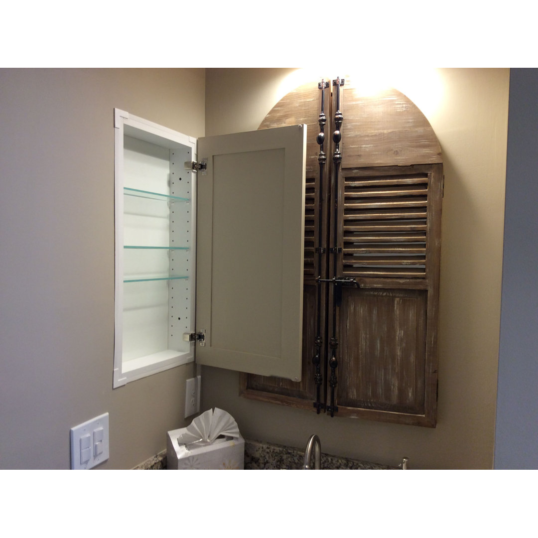 Frontline Shaker Recessed Frameless 1 Door Medicine Cabinet with Adjustable Shelves Timber Tree Cabinets 