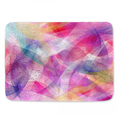 Tapis de bain tourbillon coloré abstrait pour salle de bain éclectique