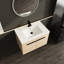 Meuble-lavabo de 30 pouces - chêne avec lavabo à poser en résine, armoire 2 portes, durabilité, lavabo de 61,3 lb de conception américaine
