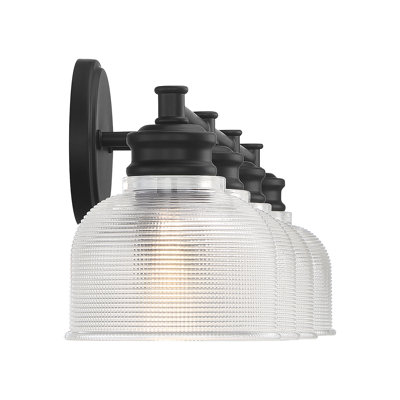 Besima 4-Light Hammered Glass Dimmable Vanity Light