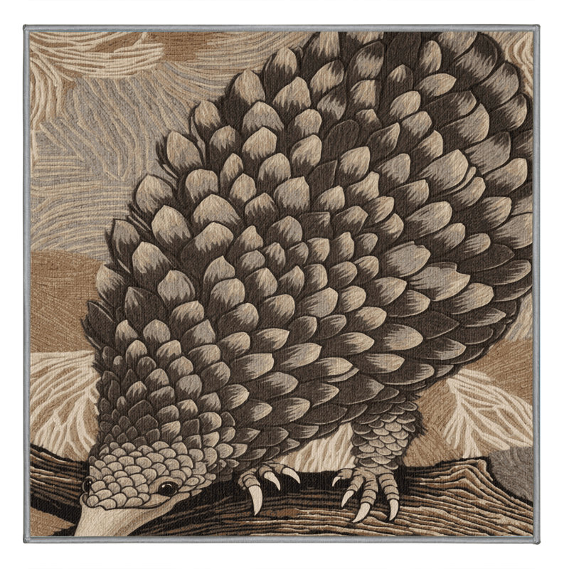  Tapis lavable pangolin, Carré 5 pi