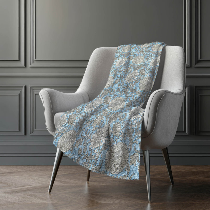 Jeté floral Sherpa ASB677 Addison, Bleu