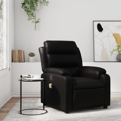  Fauteuil inclinable de massage en similicuir noir, métal, contreplaqué simple
