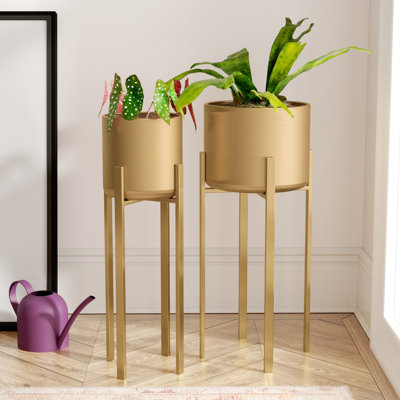 Ardeth Tess Metal Pot Planter (Set of 2)