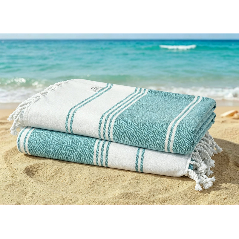 Cotton Blend Beach Towel, Baltic