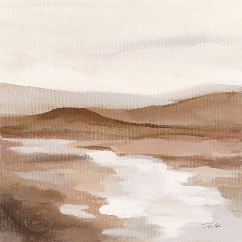 Cinnamon Riverbank II Light by Silvia Vassileva - Wrapped Canvas Painting, 30cm H x 30cm W x 3.8cm D