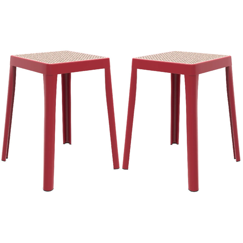 Tabouret en plastique Dantoni, Rouge