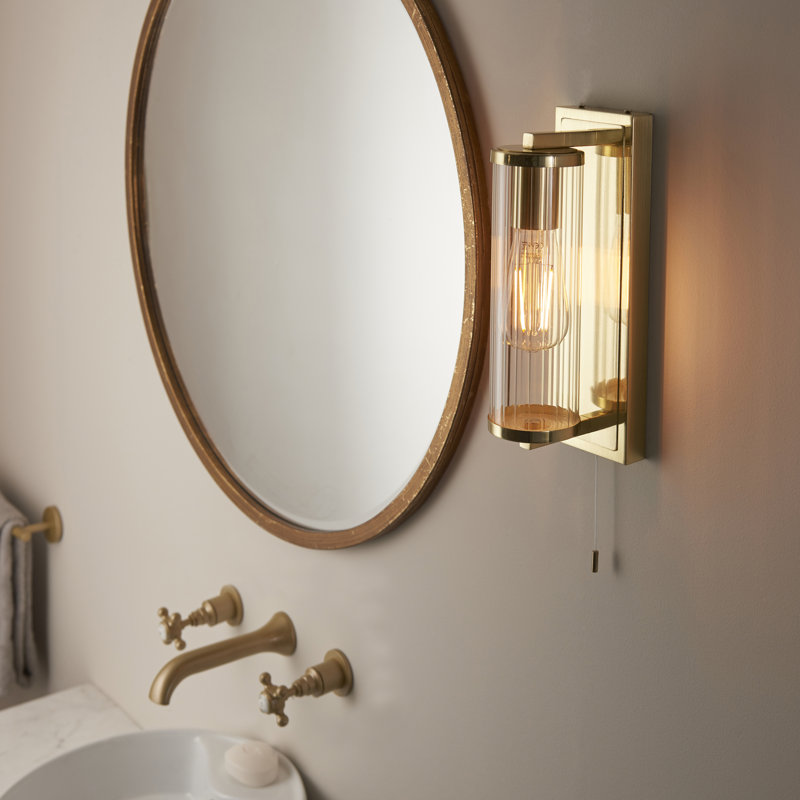 Orwin Candle Wall Light, Satin Brass
