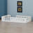 Wooden Platform Bed Frame with Safety Guardrail-128984856