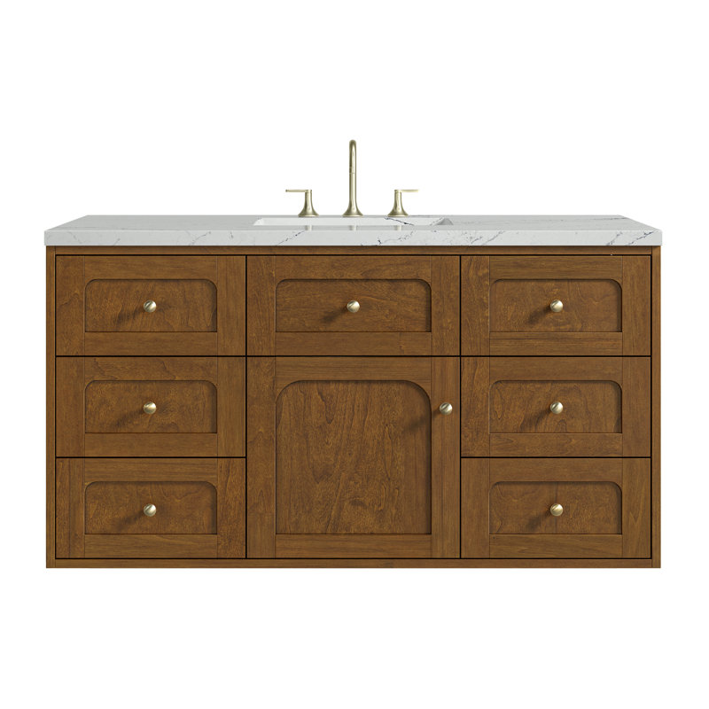Laurent 48'' W Single Vanity, Ethereal Noctis, 8" Widespread, Honey Brown
