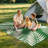 6x9 Outdoor Waterproof Mat, Recycled P.E.T Grey/ White Rug-396920087-396920082