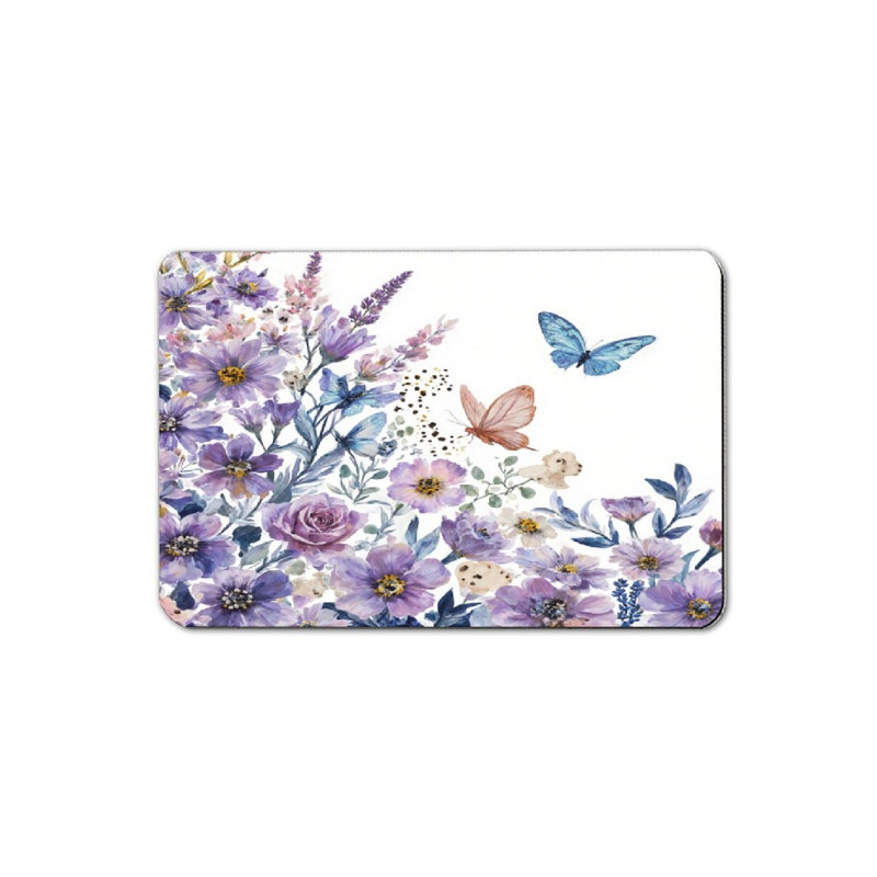 Tapis de bain mauve à motif floral 16 x 24 po