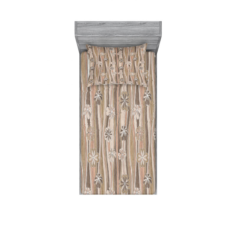 Ensemble de draps floraux, Ensemble de draps pour lit simple avec drap-housse