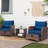 Constantino 2-Person Outdoor All-Weather Wicker Conversation Set with Ottomans and Tempered Glass Coffee Table-562863247