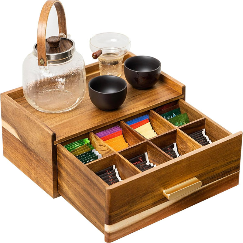 Acacia Tea Bag Storage Container