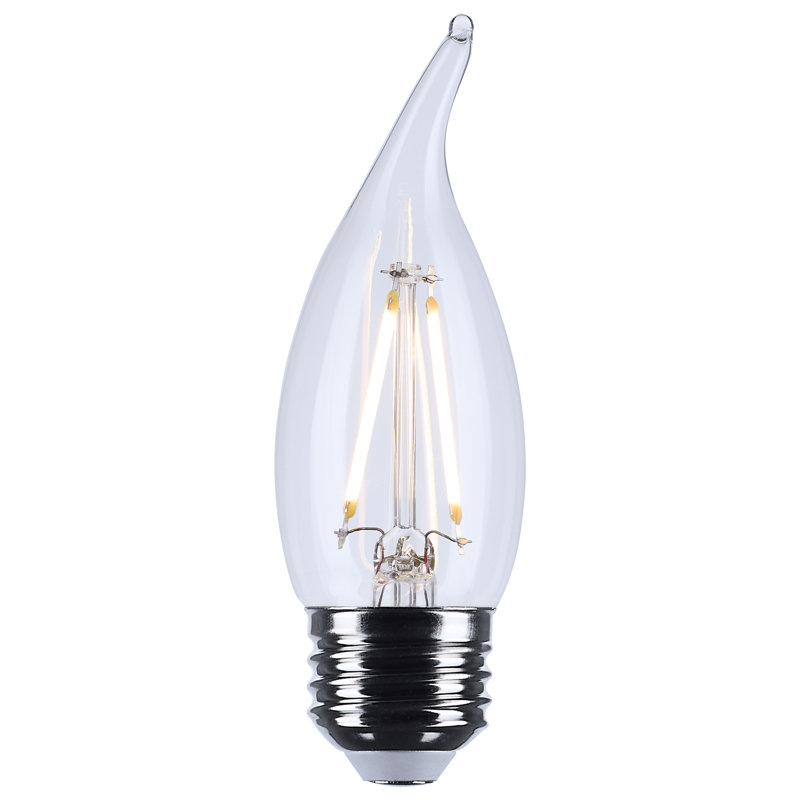 3 watts CA10 DEL à culot moyen transparent 3000K CCT 120 Volt, 3000 Kelvins, 250 lumens, 3 W
