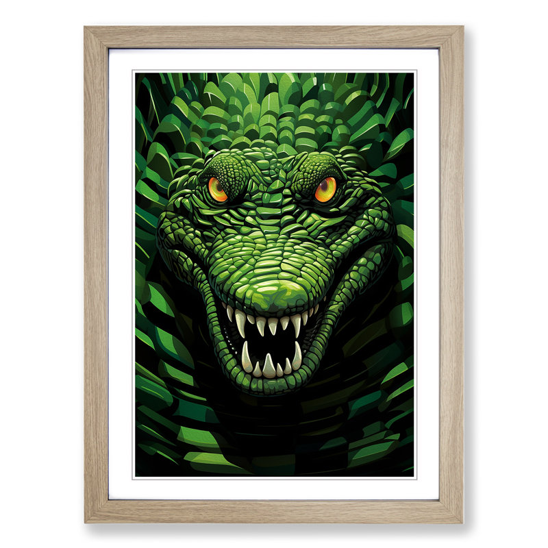 Single Picture Frame Print on Wood, Oak Framed, 34cm H x 25cm W