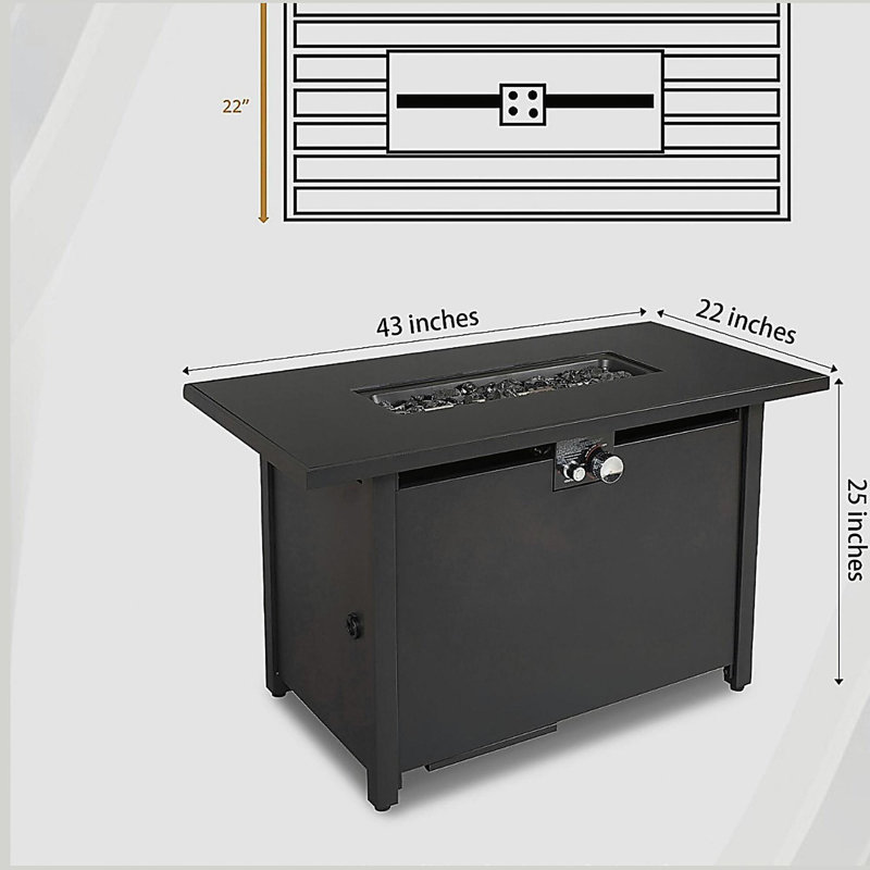 Covered Steel Outdoor Fire Pit Table