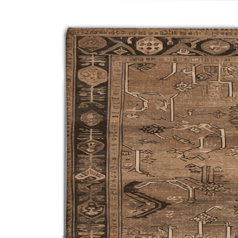 Tapis turc intérieur et extérieur brun, Rectangulaire 2 pi x 3 pi