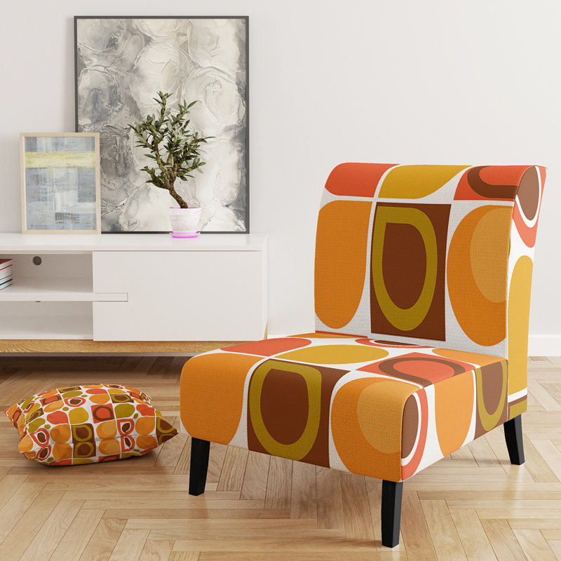 Fauteuil de chambre à motif abstrait géométrique abstrait VI - Mid-Century