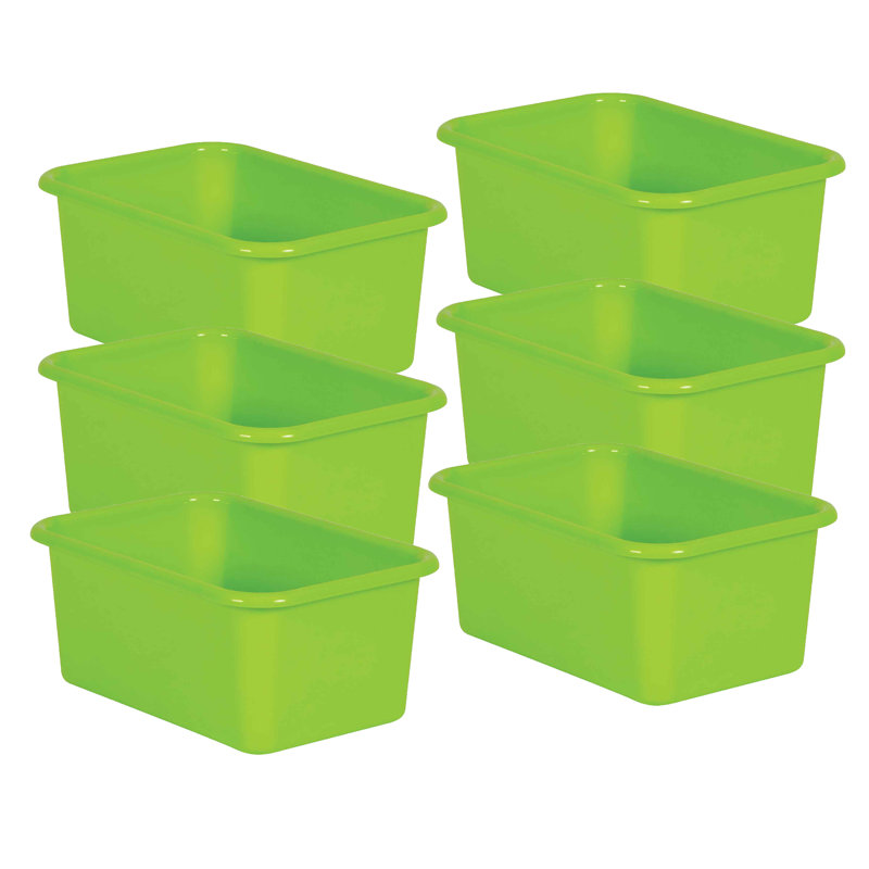 Ensemble de bacs en plastique, Lime, H 7,75 po x l 11,38 po x P 5 po