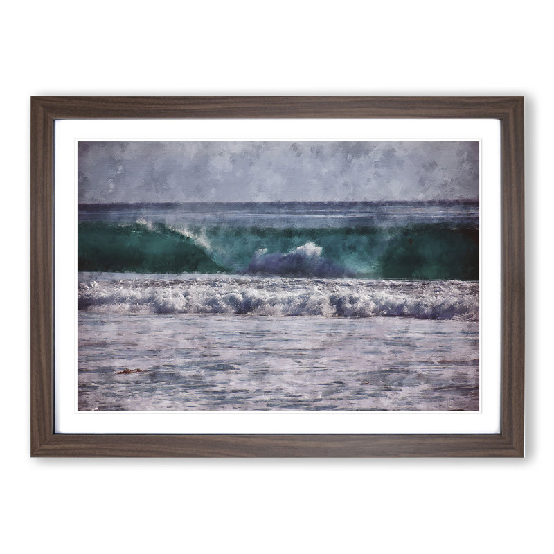 Ocean Wave - Framed Print, 48cm H x 65cm W x 2cm D, Walnut Framed