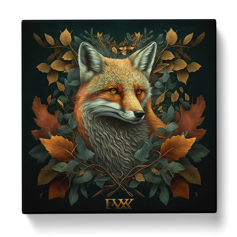 Fox Ornamental - No Frame Print, 35cm H x 35cm W x 3cm D