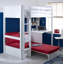 Solorzano European Single (90 x 200cm) High Sleeper Loft Bed Bed with Bookcase-28666388-28079712