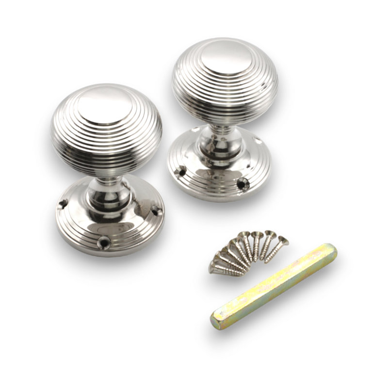 Beehive Door Knob 55mm Polished Nickel