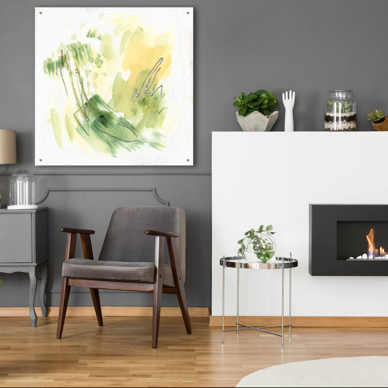  «Emerald & Olive 2» par June Erica Vess, art mural en verre acrylique, 36 po x 36 po, H 36 po x l 36 po