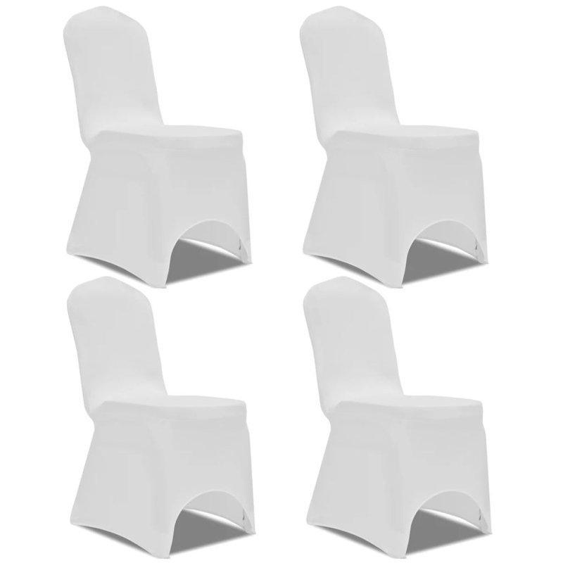 Housse pour chaise vidaXL: 90% polyester, 10% élasthanne, Blanc
