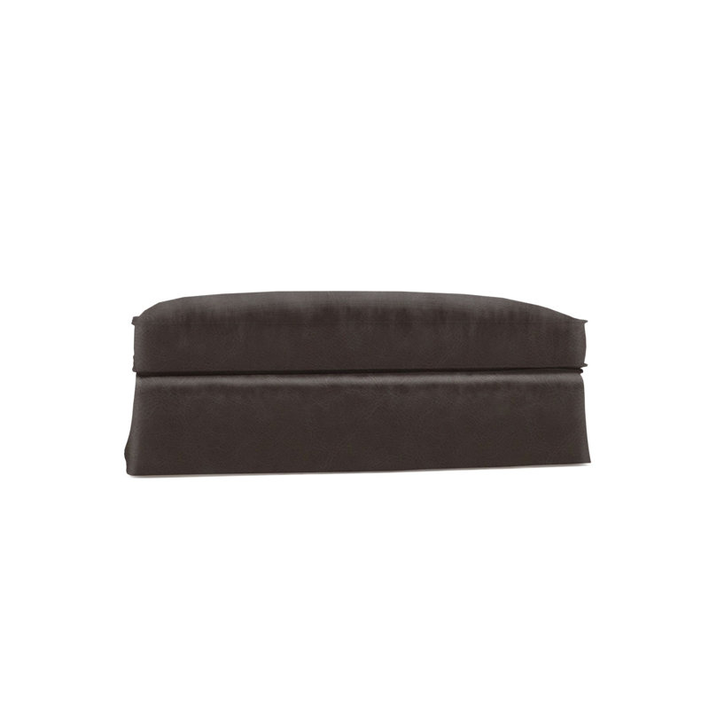 Mulberry Ottoman, Vintage Leather Blanc, Ebony