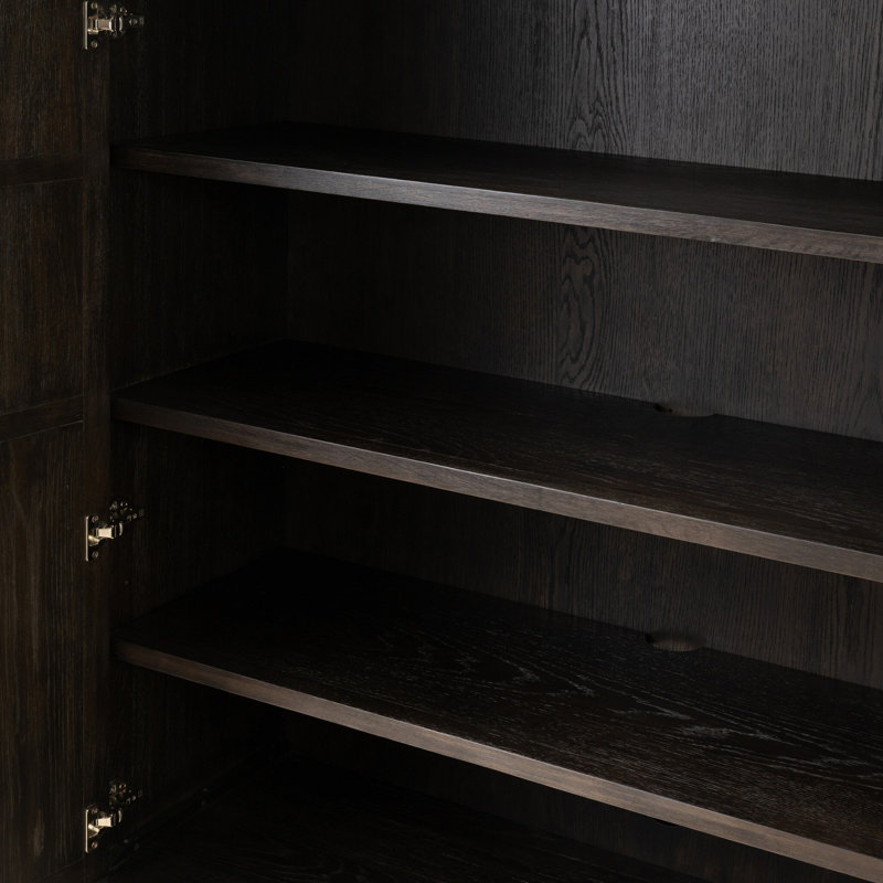 Alessio Cabinet-Aged Natural Oak, Smoked Black Veneer