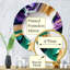 Pheba mauve, vert et or Bold Strokes I - miroir mural abstrait-99568757